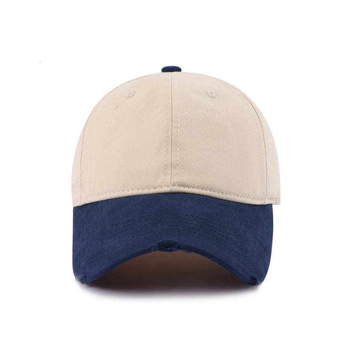 Wholesale New customizable hat, color blocked duckbill cap, versatile sports baseball cap