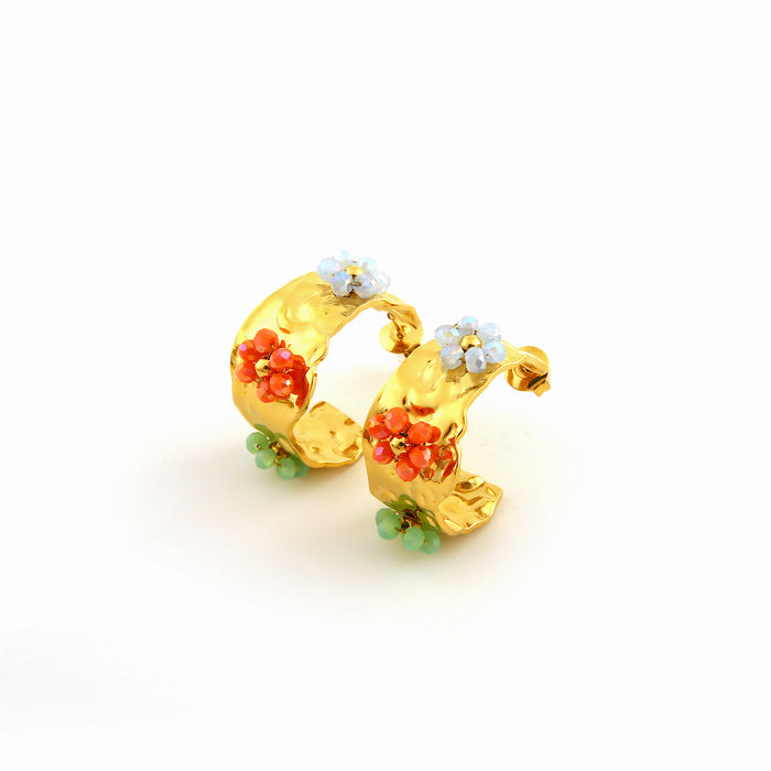 Wholesale Original design, personalized stainless steel earrings with small flowers, simple and fashionable temperament, flower earrings wholesale