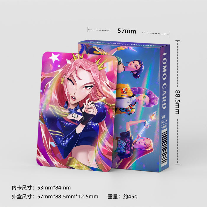 Wholesale 30-Piece Set of K-Pop Holographic Cartoon Collectible LOMO Cards