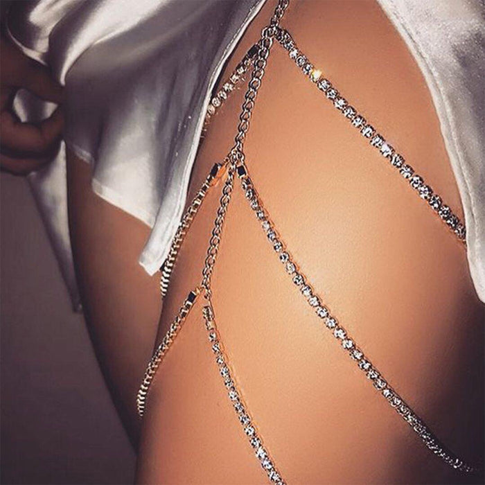 Wholesale Exaggerated Simple Multi-layer Pearl Chain Leg Chain Female ins Creative Personalized Long Body Chain Jewelry