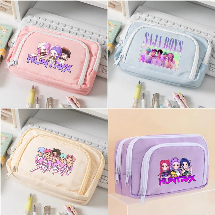 Wholesale Candy-colored cartoon print Pencil Bags for primary and secondary school girls