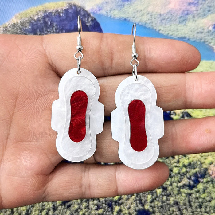 Wholesale Acrylic Sanitary Napkin Earrings JDC-ES-XuePa005