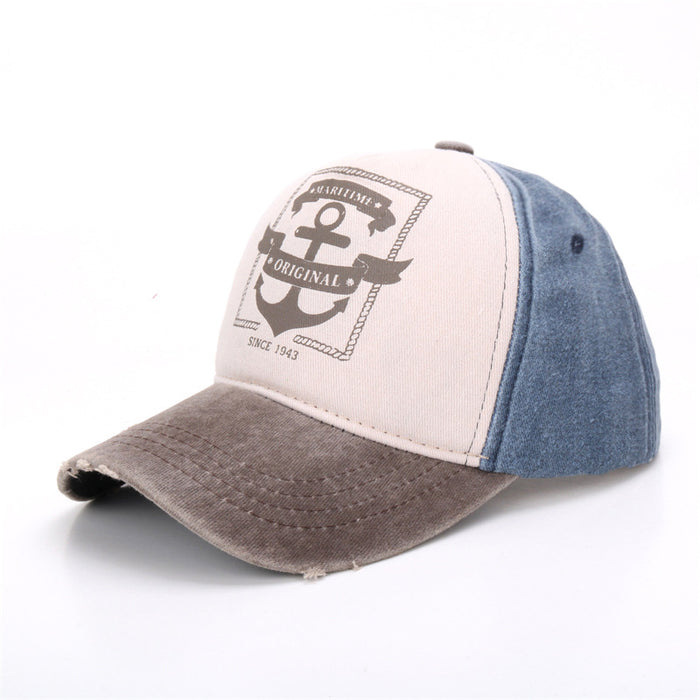 Wholesale Washed denim tongue hats for men and women, used baseball caps