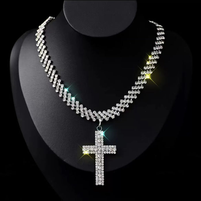 Wholesale Jewelry full diamond cross pendant necklace