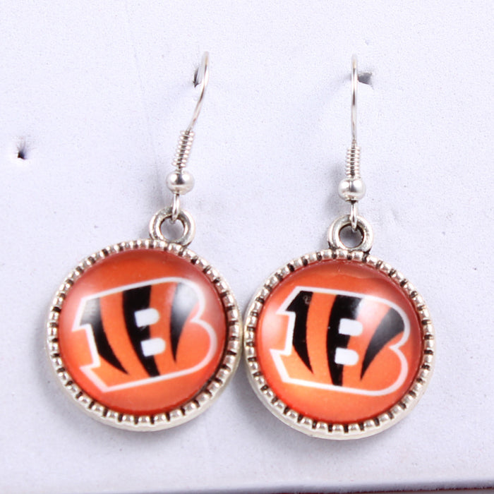 Wholesale Football team earrings jewelry cowboy pirate steel