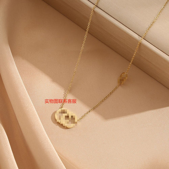 Wholesale Titanium Steel Letter Necklace JDC-NE-YinY003