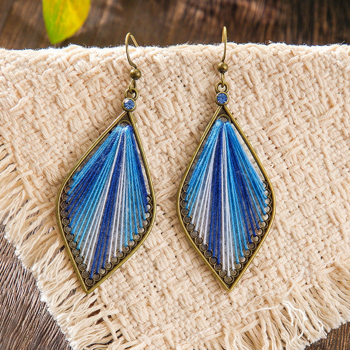 Wholesale 2pcs Bohemian ethnic style colorful large earrings