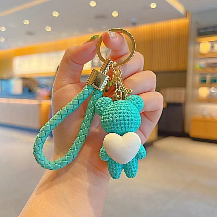 Wholesale  Bear Couple Key Chain Doll Cute Cartoon Bag Pendant Car Key Chain Pendant