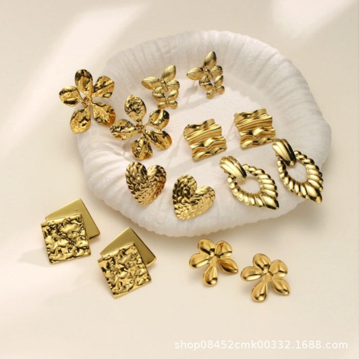 Wholesale stainless steel plated Gold Plated Earrings geometric irregular jewelry