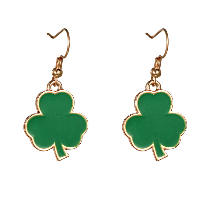 Wholesale Irish Festival Party Alloy Earrings Fashion St. Patrick's Day Shamrock Hat Earrings Women