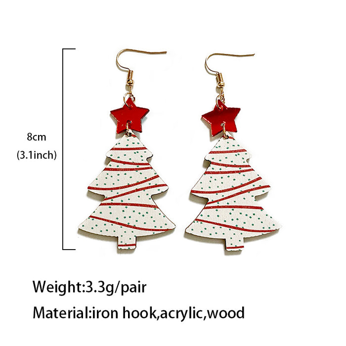 Wholesale  Christmas Tree Wood Earrings ing Multicolor Multicolor Earrings