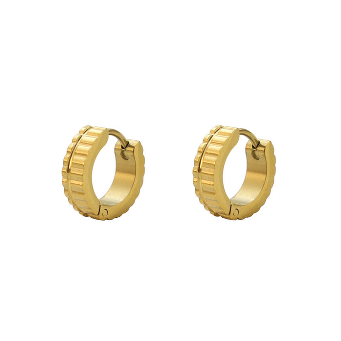 Wholesale Stainless steel striped earrings simple and fashionable earrings