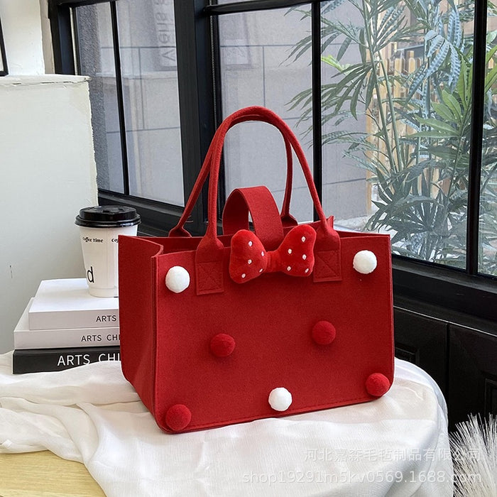 Wholesale Souvenir cartoon shopping bag portable 100-day banquet anniversary gift felt bag