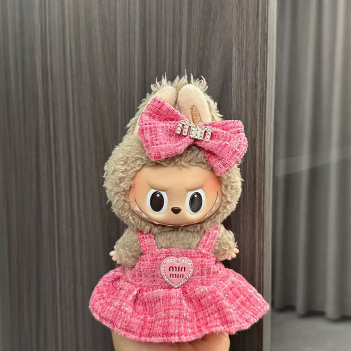 Wholesale Baby Clothes 17cm Plush Doll Pendant Pull Cloth Sitting Skirt Suit