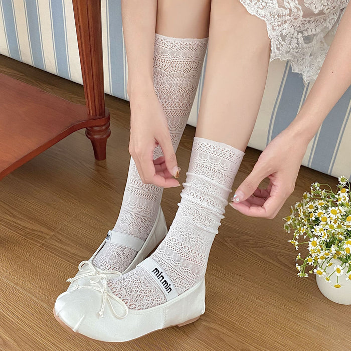 Wholesale Mesh Socks Thin Long Tube Stacked Socks