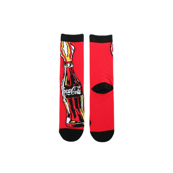 Wholesale Letter casual sports jacquard red youth mid tube socks trendy socks long socks
