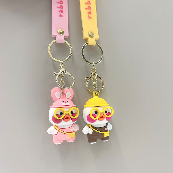 Wholesale Cartoon Cute Little Yellow Duck PVC Keychain JDC-KC-MRan010