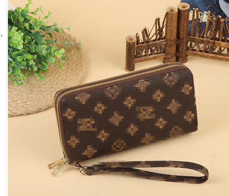 Wholesale Large Capacity Double Zipper PU Wallet JDC-WT-HNG004