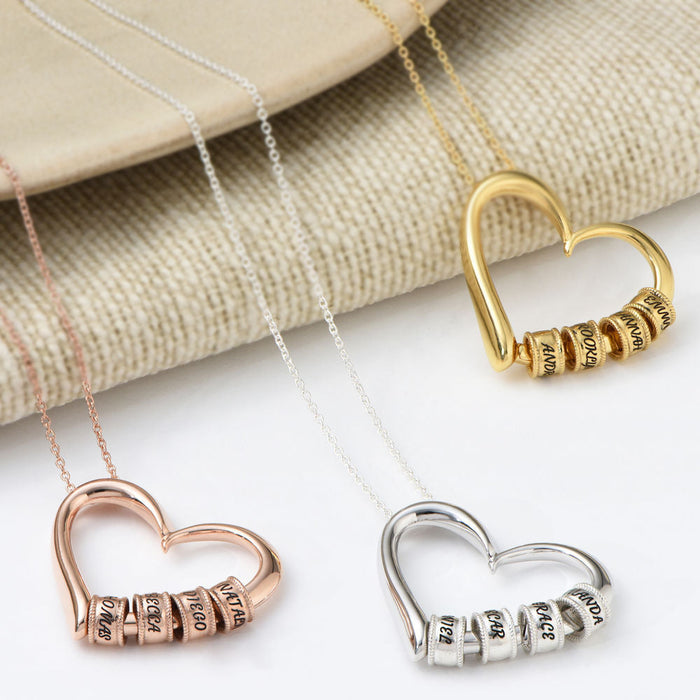 Wholesale Mother's Day Mom Heart-shaped Love Simple Beaded Alloy Necklace JDC-NE-WeiYou001