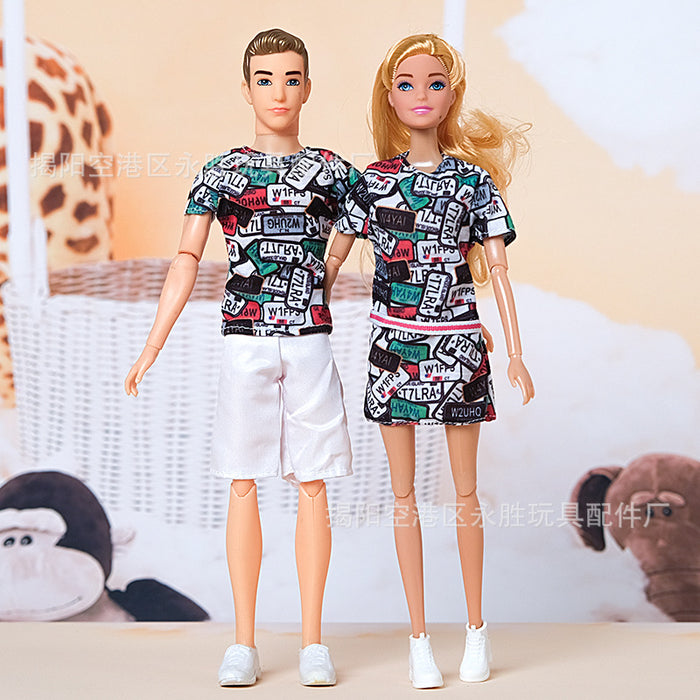 Wholesale suitable for 30CM a family of four dolls leisure family suit fashion couple bag shoes