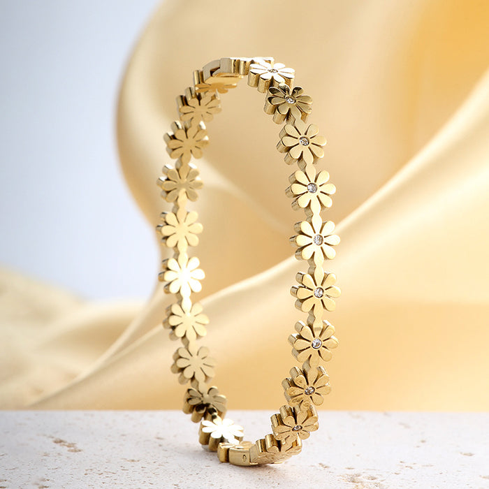 Wholesale Woven openwork zircon bangle set