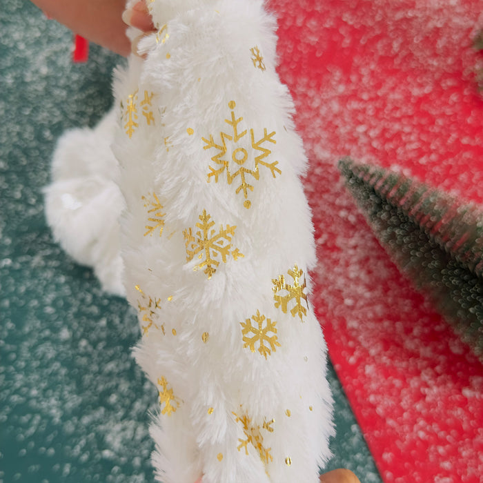 Wholesale Christmas snowflake plush hair ring gold-stamped high elastic hair rope female autumn and winter style hair rope holiday hair accessories