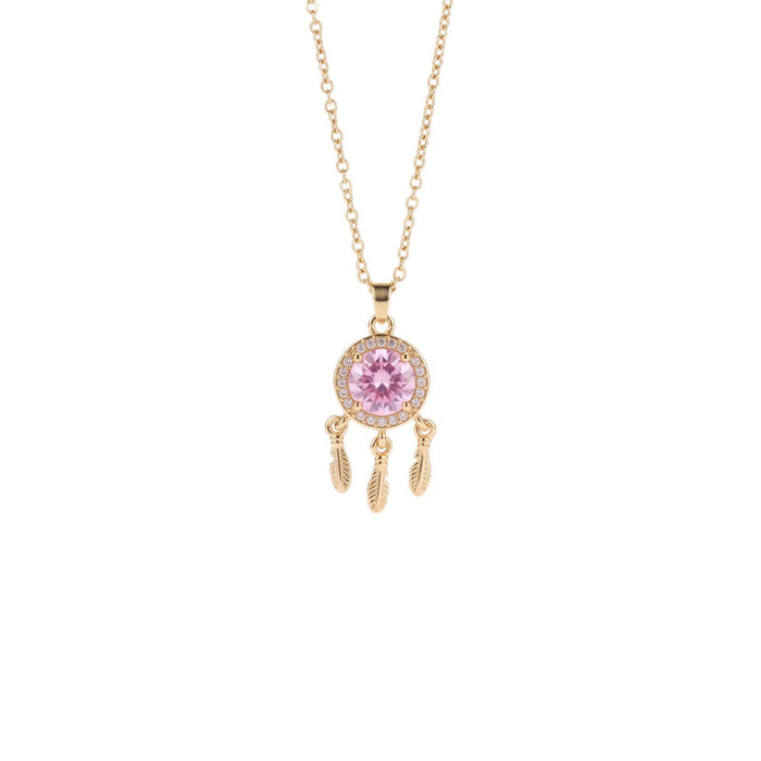Wholesale Vintage Dream Catcher Necklace Gold Plated Copper Titanium Steel Accessory MOQ≥2