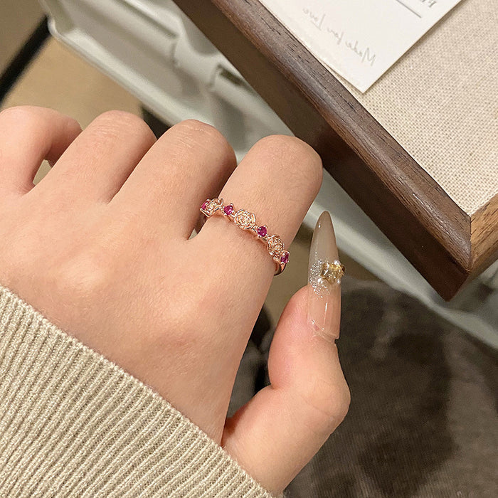 Wholesale Full Diamond Ring, Light Luxury, Exquisite, Versatile, High End, Open Mouth Finger Ring