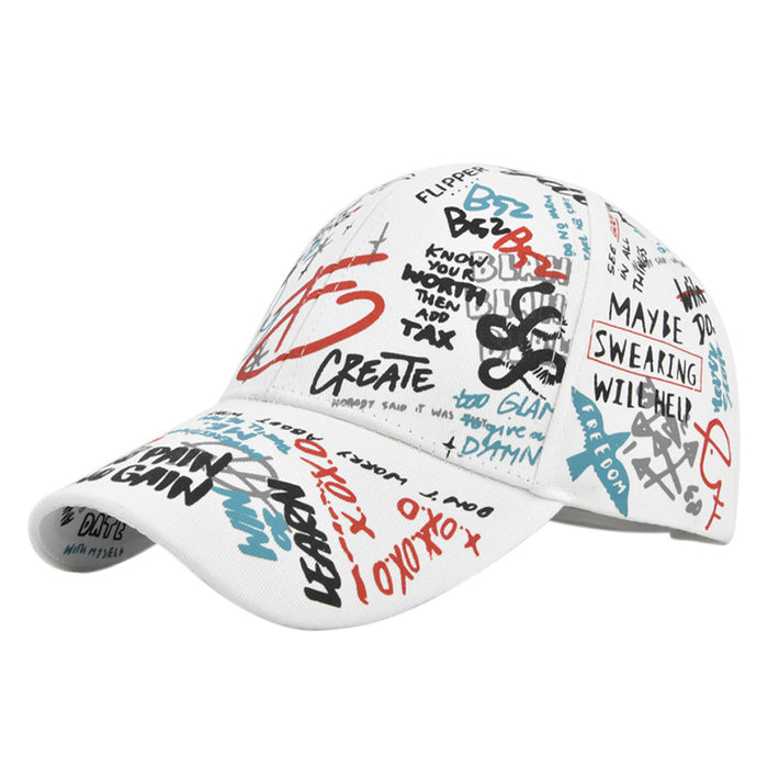 Wholesale printing baseball cap three-dimensional graffiti cap mesh baseball cap sun hat lovers hat