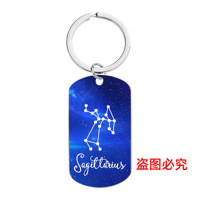 Wholesale 12 Constellations Metal Keychains JDC-KC-GangGu056