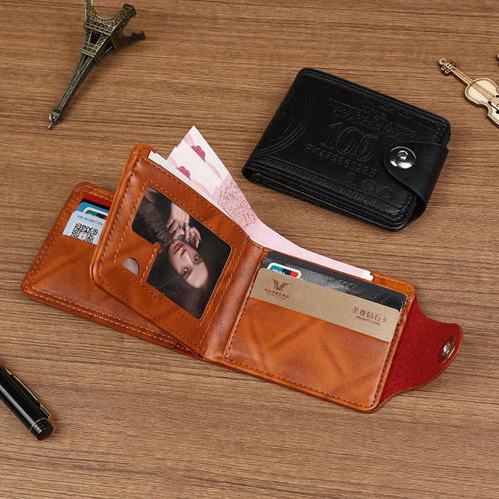Wholesale Vintage PU Leather Wallet with US Dollar Pattern and Multi-Card Slots MOQ≥2