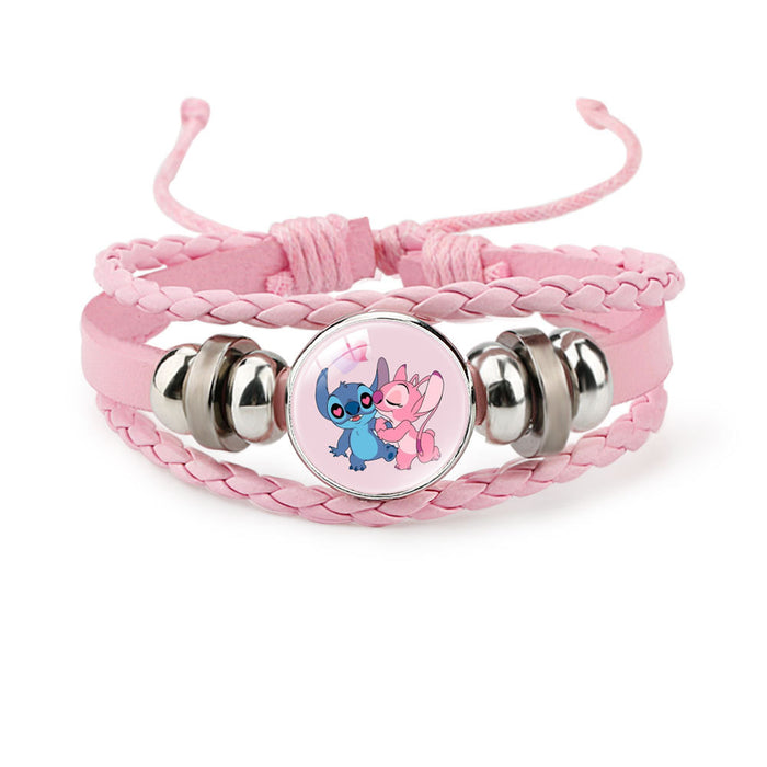 Wholesale Cute Cartoon Multi-Layer Braided Leather Beaded Bracelet