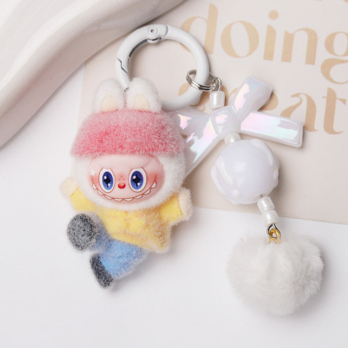 Wholesale Flocked Dancing Cartoon Character Keychain