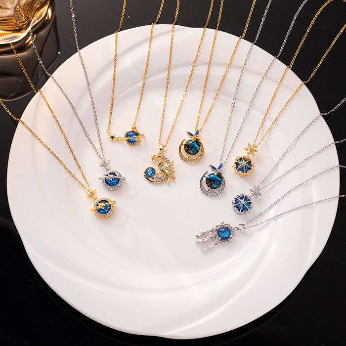 Wholesale Vintage necklace with micro inlaid zircon collarbone chain