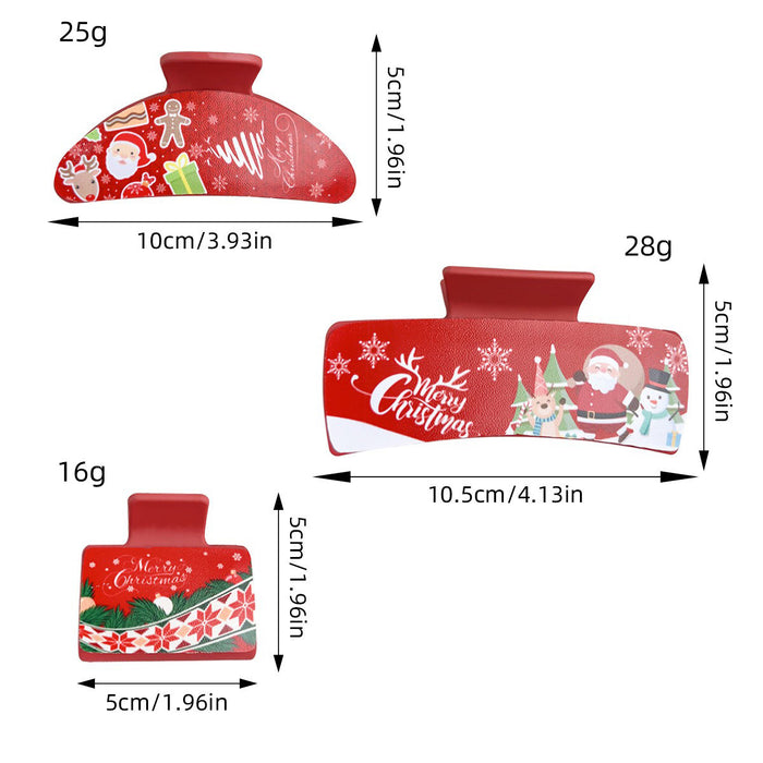 Wholesale Christmas plastic clip patch hair clip dopamine small fresh  atmosphere shark clip hair accessories