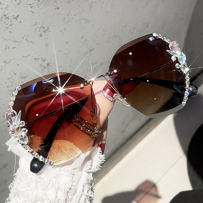 Wholesale Diamond-encrusted Frameless PC Sunglasses JDC-SG-MNY002