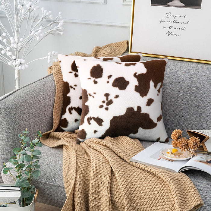 Wholesale cow pattern plush  animal pattern pillowcase