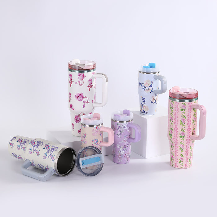 Wholesale Prosperity Series  40oz Car Cup Stainless Steel Insulated Cup Large Capacity Car Ice Cup with Handle