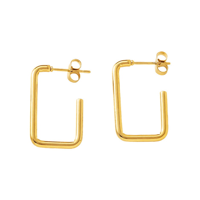 Wholesale Fashionable geometric stainless steel earrings, simple and fashionable hexagonal titanium steel earrings