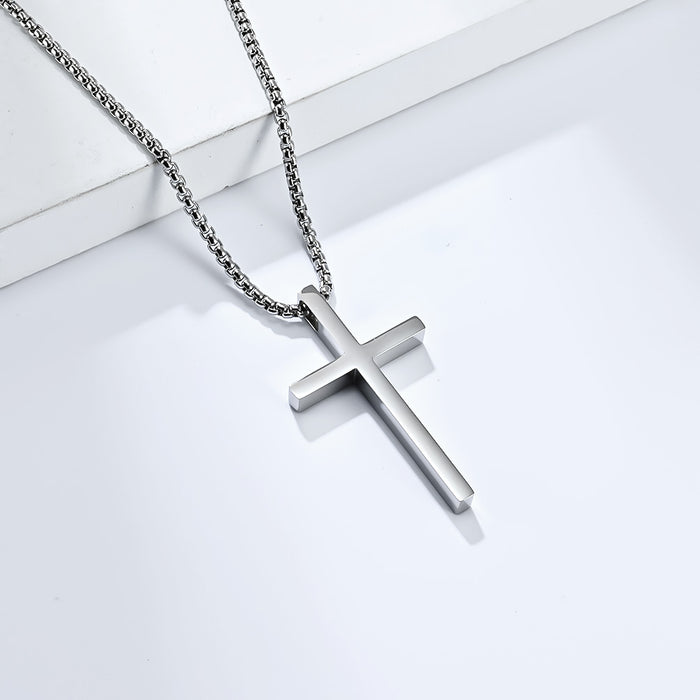 Wholesale Titanium Steel Cross Pendant Necklace JDC-NE-QianFeng003