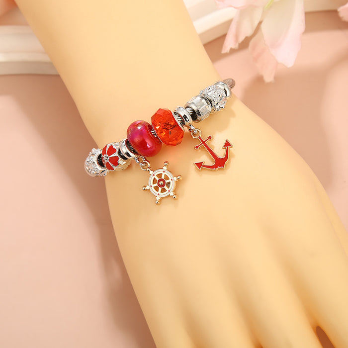 Wholesale Nautical Anchor Beaded Bracelet Women' s Summer Vacation MOQ≥2