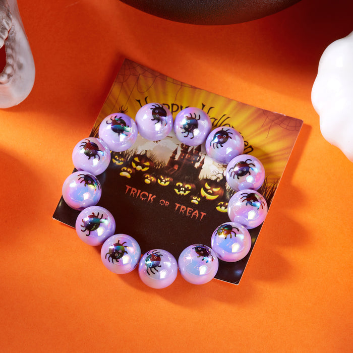 Wholesale  Skull Pumpkin Bracelet Wood Print Handmade Beaded Bracelet