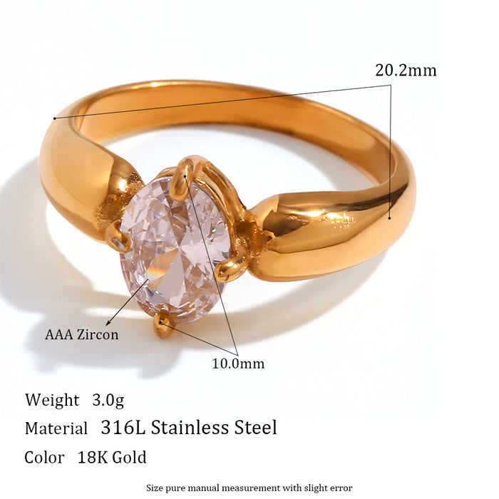 Wholesale Personalized Oil-Drip Ring Stainless Steel Plated with Gold Peach Heart Flower