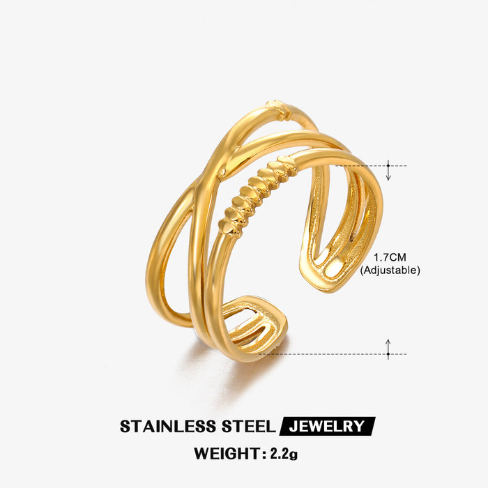 Wholesale Stainless steel Gold Plated Rings snake ring Adjustable rings female