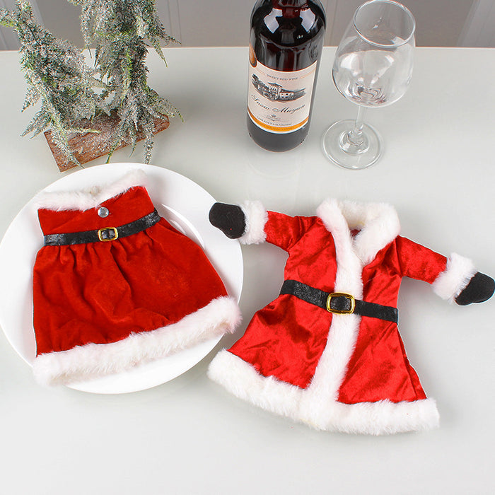 Wholesale Christmas Red Wine Set Christmas Dress Wine Bottle Set Christmas Skirt Wine Bottle Decoration Creative Red Wine Bag