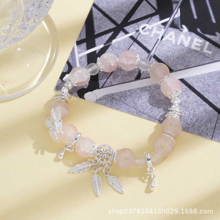 Wholesale Frosted Gradient Glass Beaded Bracelet for Women