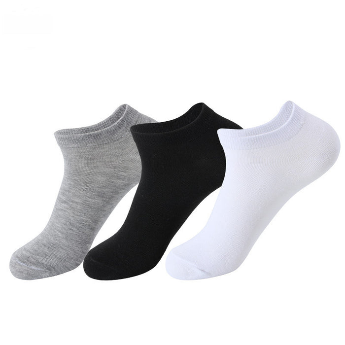 Wholesale Basic solid color white casual cotton socks with low cut and shallow mouth design