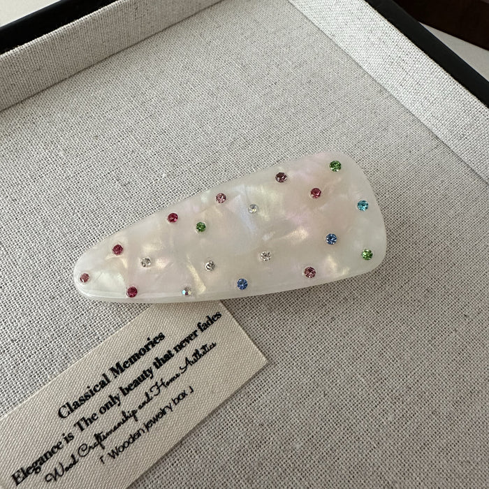 Wholesale Color diamond hair clip with simple side fringe clip