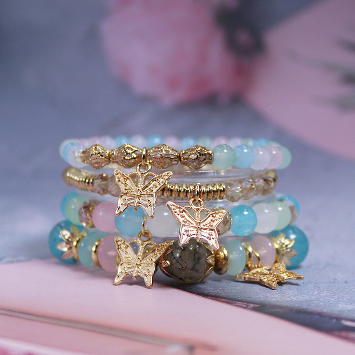 Wholesale Bohemian Butterfly Crystal Multilayer Bracelet JDC-BT-NHong013