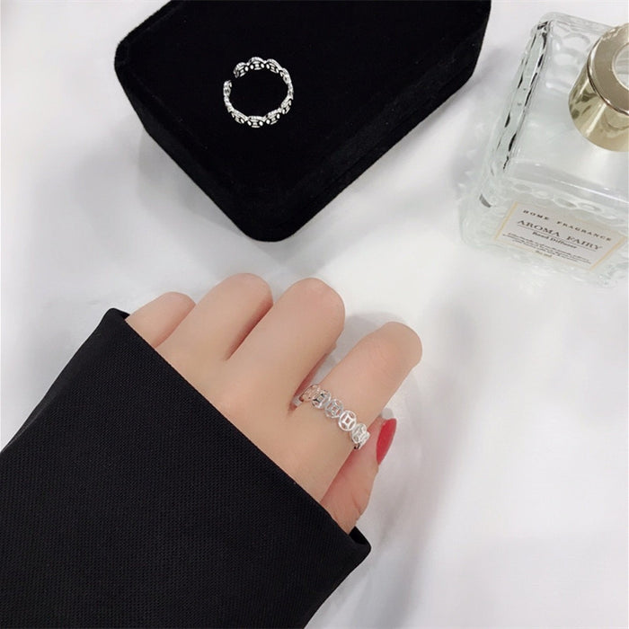 Wholesale Silver plated opening simple design versatile temperament women's jewelry ring